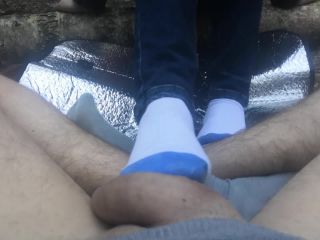 Oksifootjob – Public Footjob And Socksjob In The Woods - footjob - public -0