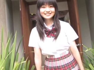 Pretty Japanese teen models her school  uniform-0