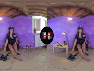 free porn clip 6 [VRFootFetish] Sexy Cop Katy Shows Off Her Fishnet – Clad Feet (Oculus Go) | virtual reality | 3d porn leather glove fetish-4