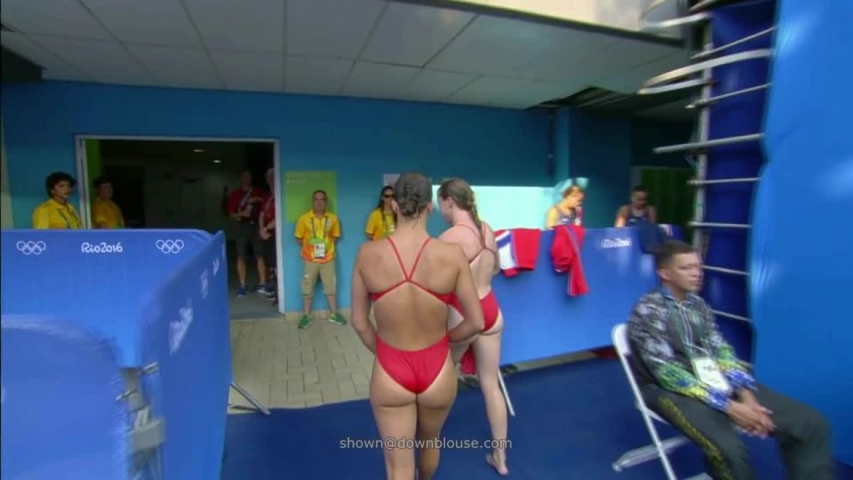 Rio 2016 diving final 10 mm nipple slip out of  swimsuit