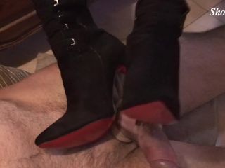 Fucking Red Soles Black Suede Boots – Sinner Fetish Store Pantyhose!-6