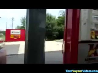 Flashing sexy Ass at Gas station public -6