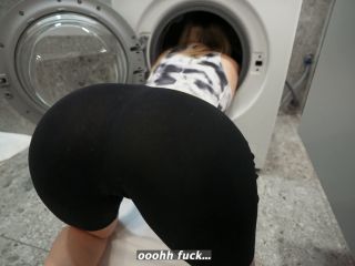 Step Son Fucked His Bad Step Mom While She Stuck Inside Of Washing Mach-0