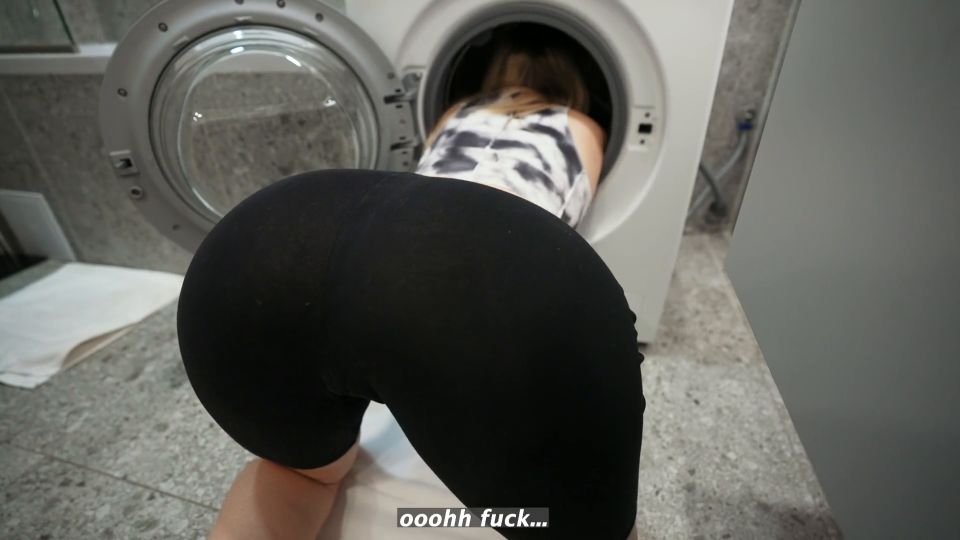 Step Son Fucked His Bad Step Mom While She Stuck Inside Of Washing Mach