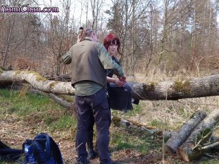 Girl Tied To Tree Log In Public Forest Breath Control & Teasing To Orga-2