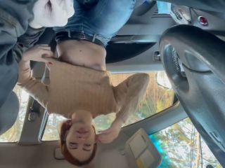 Student Amateur Blowjob In Car In Public Redhead-1