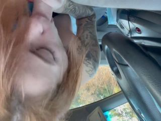 Student Amateur Blowjob In Car In Public Redhead-4