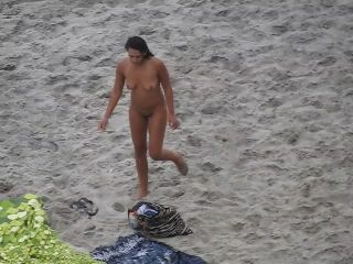 Nude beach, amateur girl shows tits and pussy-8