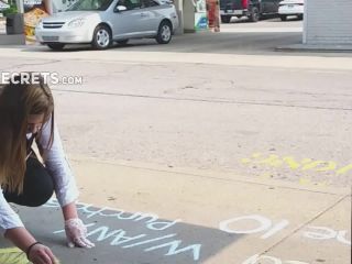 Waitress kneels and her boobs show-7