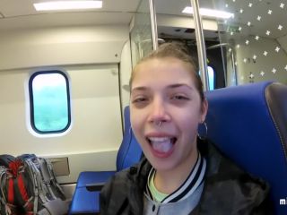 MihaNika69 - Real Public Blowjob in the Train  POV Oral Creampie by MihaNika69  - 2019-5