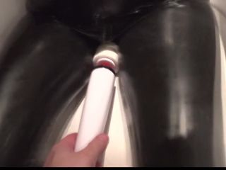 Controlled orgasm in latex catsuit-1