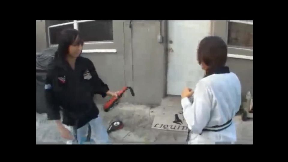 Angel and kitty karate footjob!  720p *
