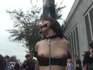 online clip 5 Ruby Handcuffed to Pole in Public, looner fetish on femdom porn -9