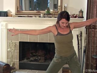 Gina Louise does naked yoga and enjoys herself Hairy-2