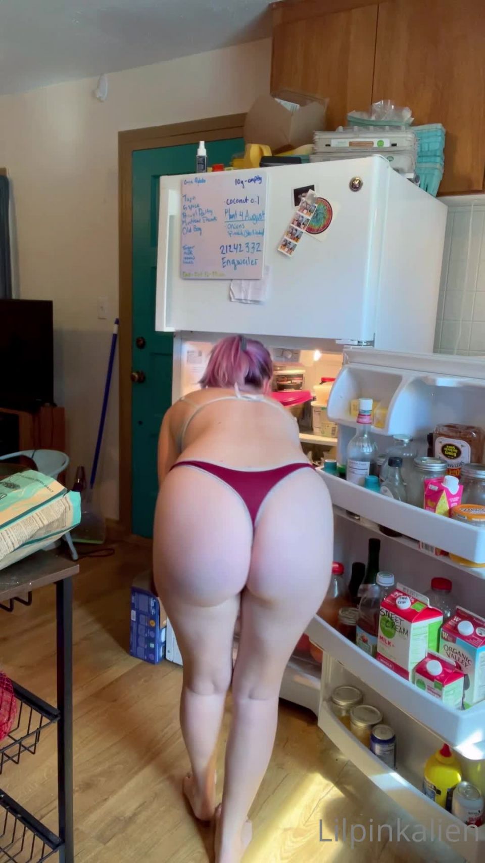 Onlyfans - Lilpinkalien - POV you catch me taking the last beer out of the fridgeand I drink it instead of hangin - 24-09-2021