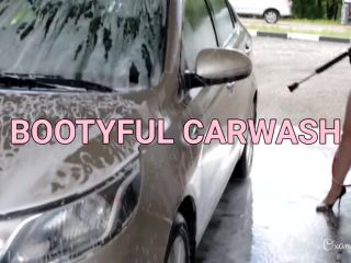 big ass milf home Oxana Shy - Public Nude at Carwash 2 , exhibitionism on big ass-0