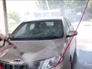big ass milf home Oxana Shy - Public Nude at Carwash 2 , exhibitionism on big ass-8