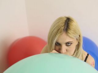 online porn clip 34 crazy femdom fetish porn | Shiny Leather Heaven aka Leather Love – Hot Blonde Bouncing on Balloons | femdom pov-1