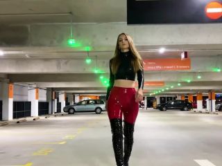 MylatexbabyOlga Tarletskaya Carpark Walk in Red Vinyl, Latex & High Heel Boots-8