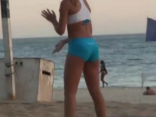 Girls playing volleyball in a tight  bikini-9