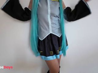 [GetFreeDays.com] My first Cosplay, Hatsune Miku masturbates her clit Sex Video June 2023-0