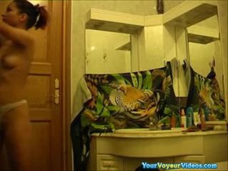 Teen undressing in  bathroom-6