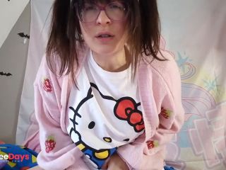 [GetFreeDays.com] ASMR MOANING MASTURBATION SHAVED PUSSY BRACES PIGTAILS Sex Film March 2023-5