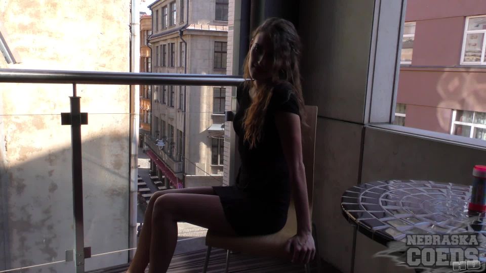 NebraskaCoeds 20150911 euro trip melisa naked on my balcony blowing bubbles and masturbating