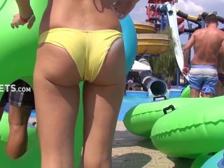 Hot ass in yellow bikini at the water park-8