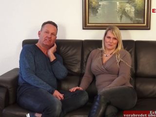 Husband Shares His Chubby Mature Wife In A German MMF Threesome Casting-0