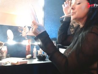 [GetFreeDays.com] Dangling Long Virginia Slims 120 Cigarette Doing Makeup Smoking Hands Free Porn Video December 2022-5