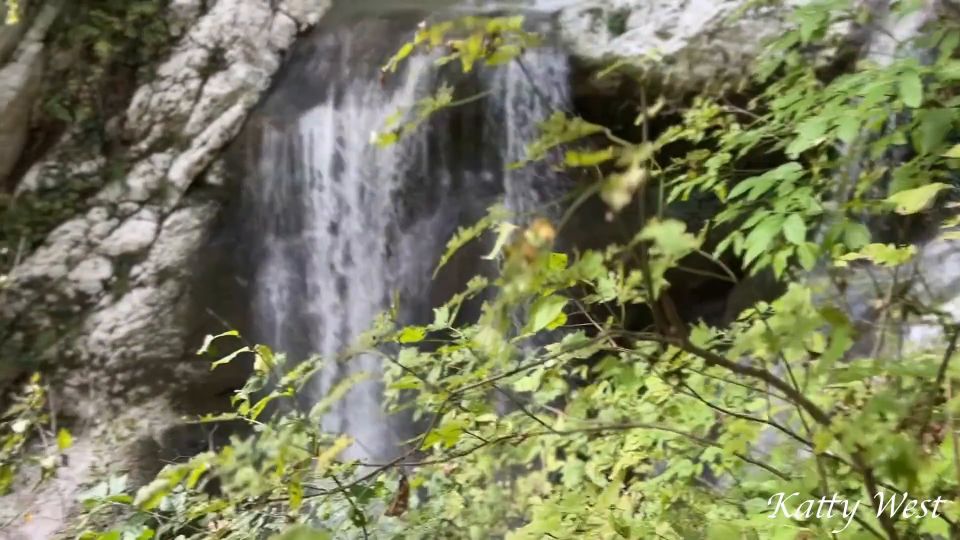 Excursion In The Forest Ended With A Girl Fucking On A Waterfall.