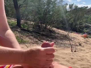 Outdoor Nude Handjob Slow Motion Cumshot-2