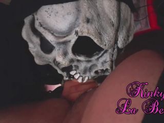 Girl in skeleton mask sucks cock and gets fucked(porn)-0