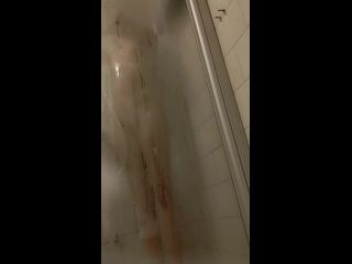 cute slim girl with hairy pussy taking a shower. hidden cam webcam -6