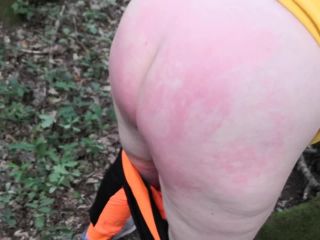 xxx clip 17 Ass spanking leaning on a tree | outdoor | fetish porn old mature bbw-7