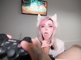 Bitch Fucks My Dick While I Play Genshin Impact  Pinkloving 1080p-2