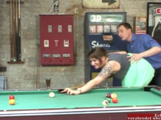 Curvy Brunette German Milf With Big Natural Tits Fucked On Pool Table-0