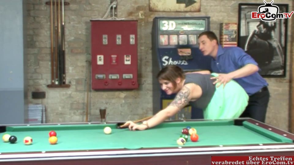 Curvy Brunette German Milf With Big Natural Tits Fucked On Pool Table