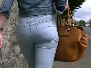 Candid teen ass in tight blue jeans-5