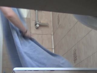 cute girl with hairy pussy taking a shower. hidden cam-8