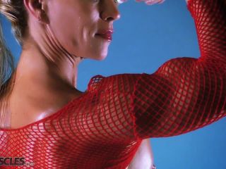 Ginger Martin Teasing in Red Net-4