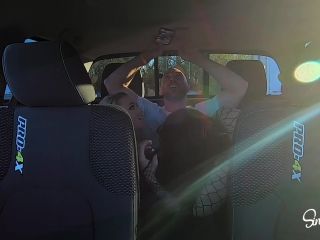 free adult clip 26 Back Seat Threesome, hot lesbians strapon hardcore fucking on webcam on threesome -1