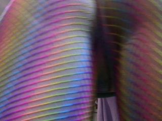 M@nyV1ds - MelanieSweets - Ass tease with rainbow fishnet pantyhose-6