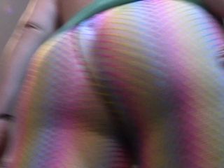 M@nyV1ds - MelanieSweets - Ass tease with rainbow fishnet pantyhose-7