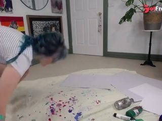 [GetFreeDays.com] Kinky weirdo getting messy with paint on her ass Adult Video June 2023-0