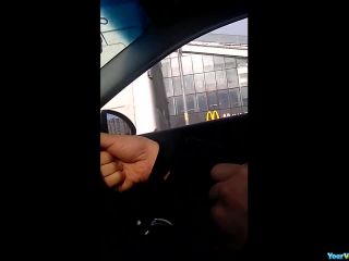 Dude shows dick to woman in suv-8