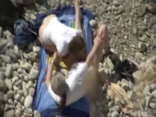 Bent her over and fucked on a beach Nudism!-2