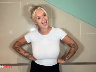 [GetFreeDays.com] Blonde with HUGE Tits Does Wet vs Dry in the shower Adult Clip June 2023-8