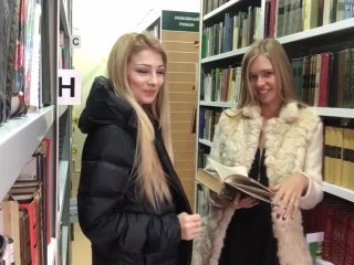 Girl Vera1995 & Fressia in hot library show on lesbian -5